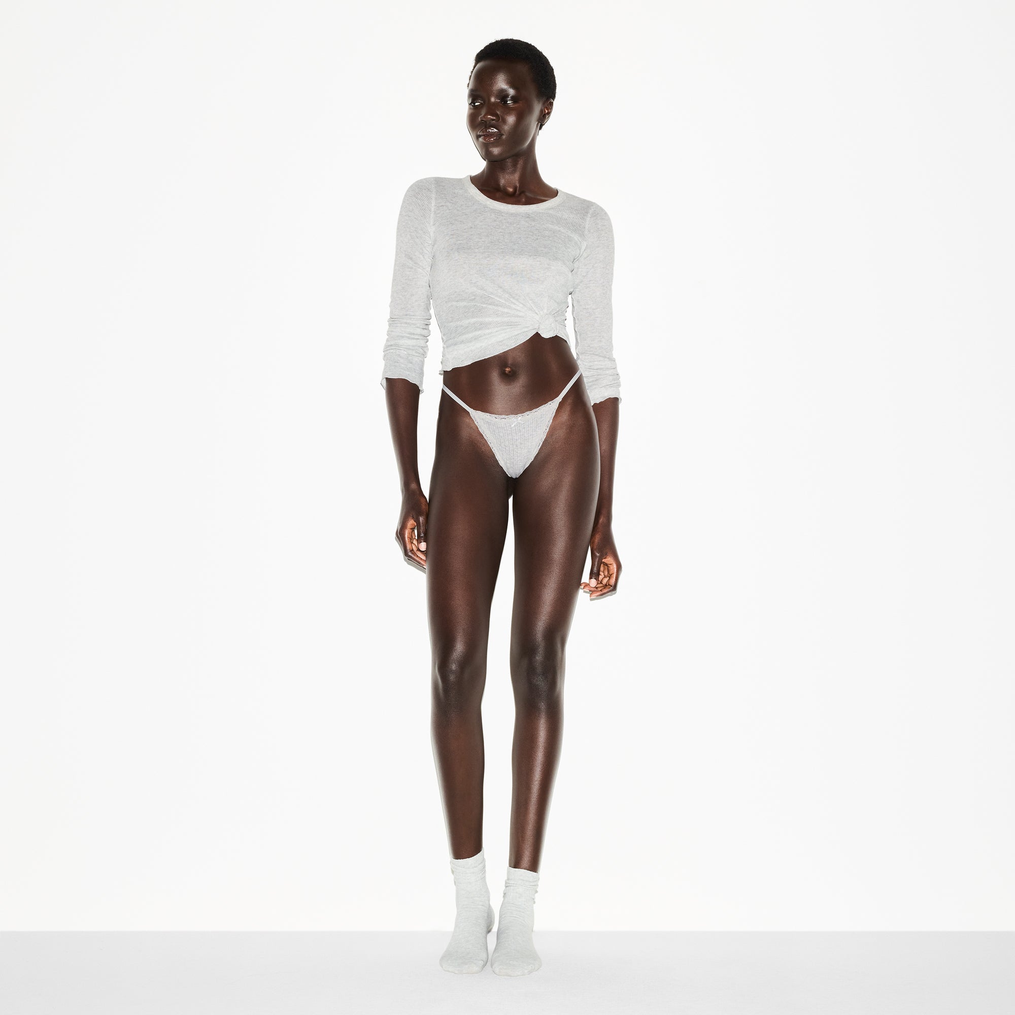 POINTELLE LACE STRING THONG