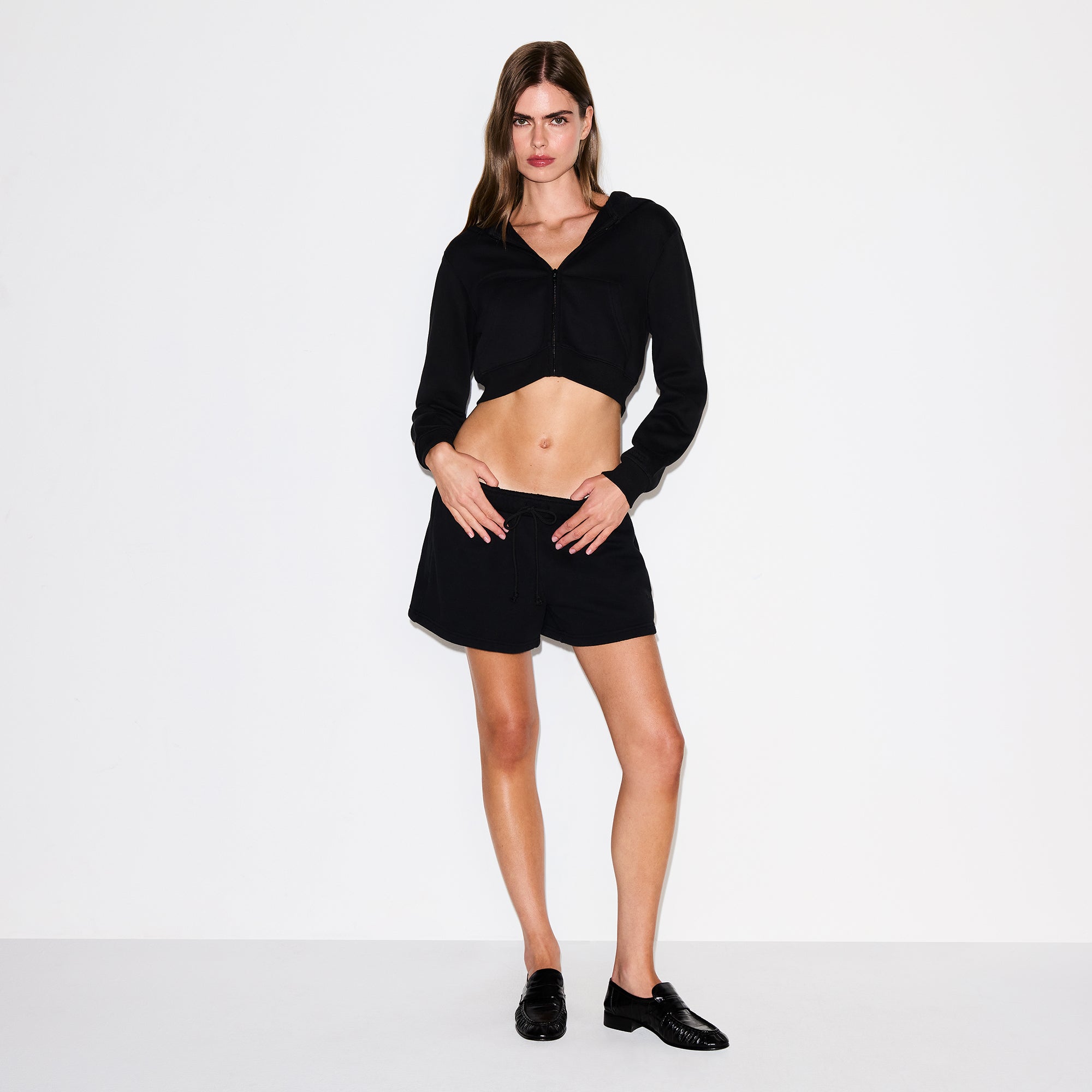 CROPPED ZIP UP HOODIE